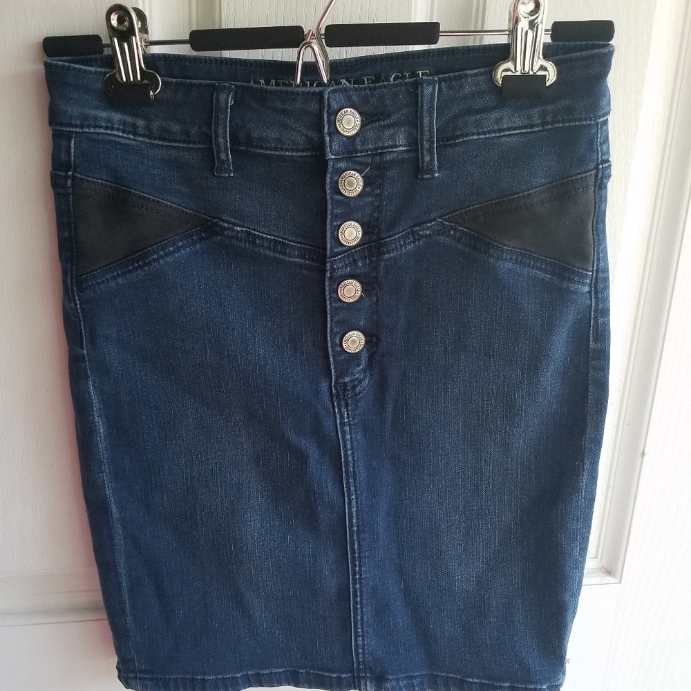 American Eagle Sky High Denim Pencil Skirt